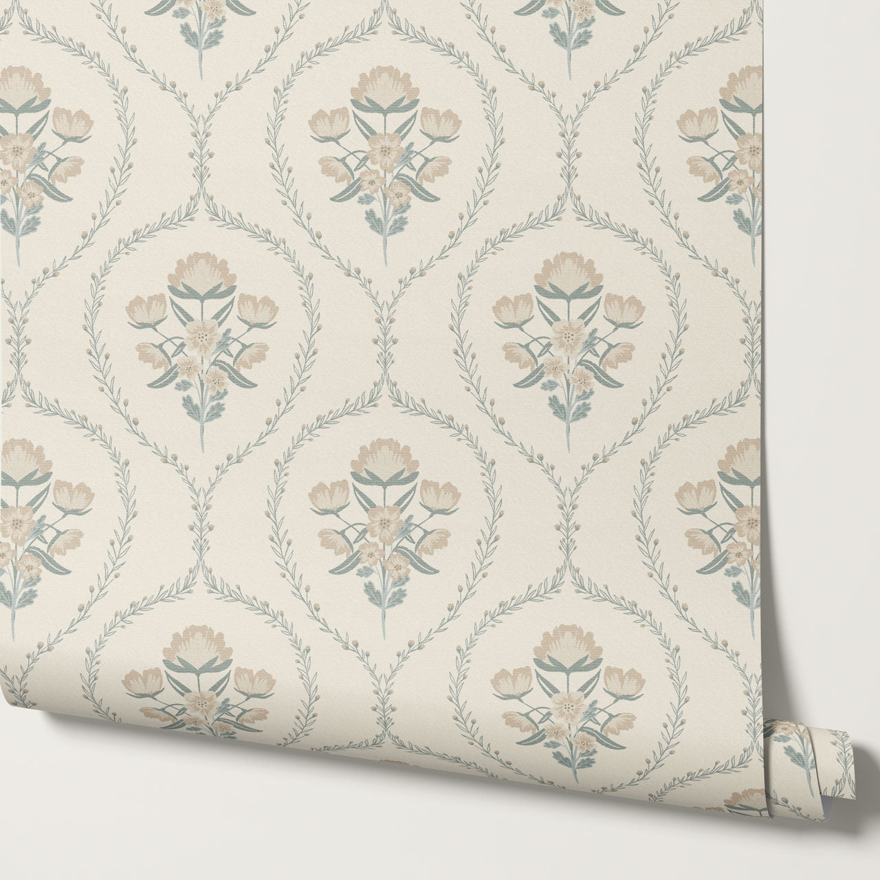 Maeve Country Florals Beige Wallpaper
