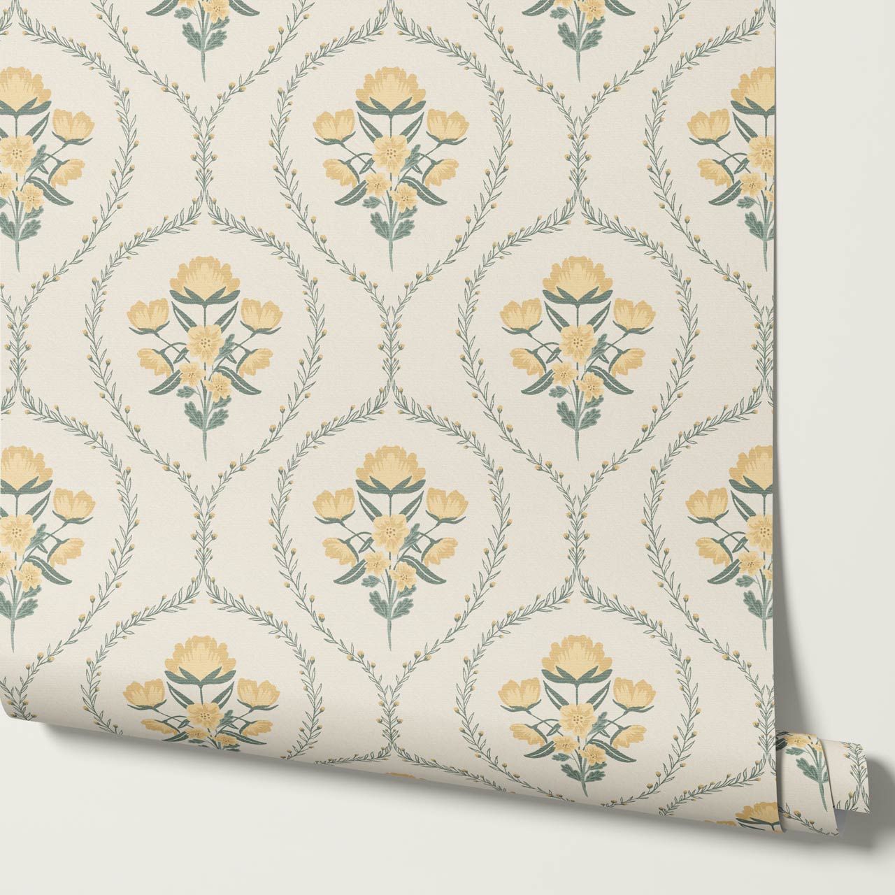 Maeve Country Florals Buttercup Wallpaper
