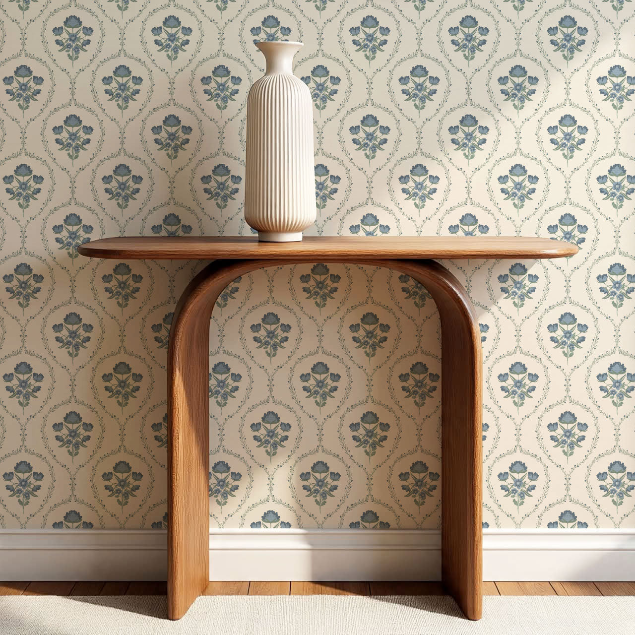 Maeve Country Florals French Blue Wallpaper