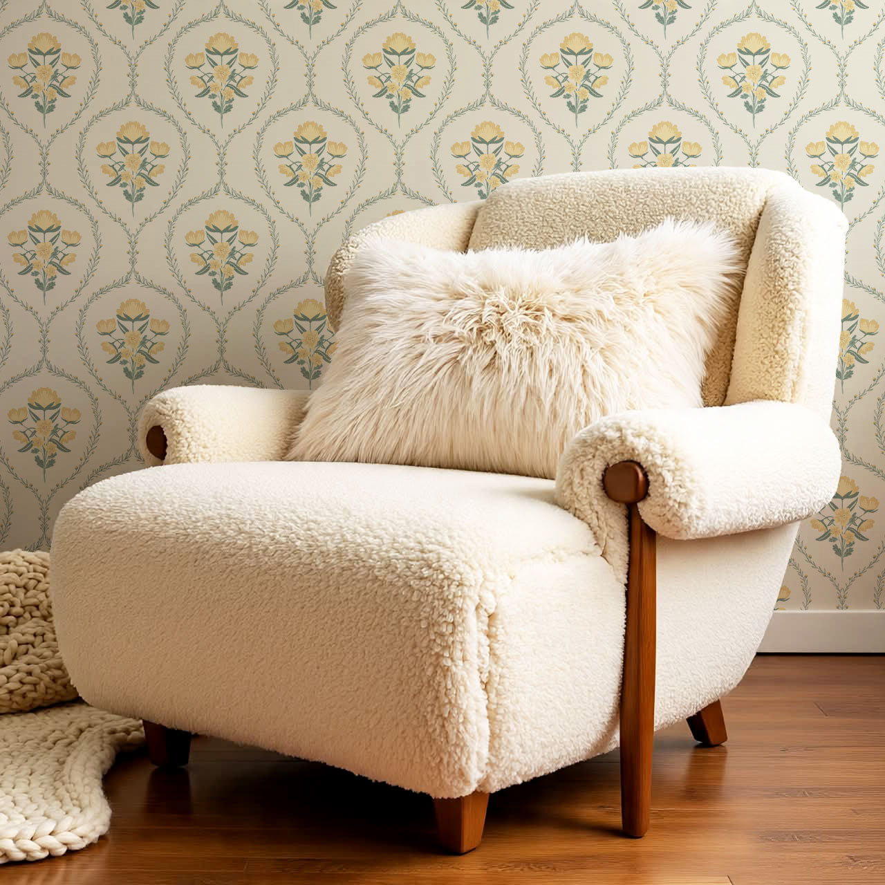 Maeve Country Florals Buttercup Wallpaper
