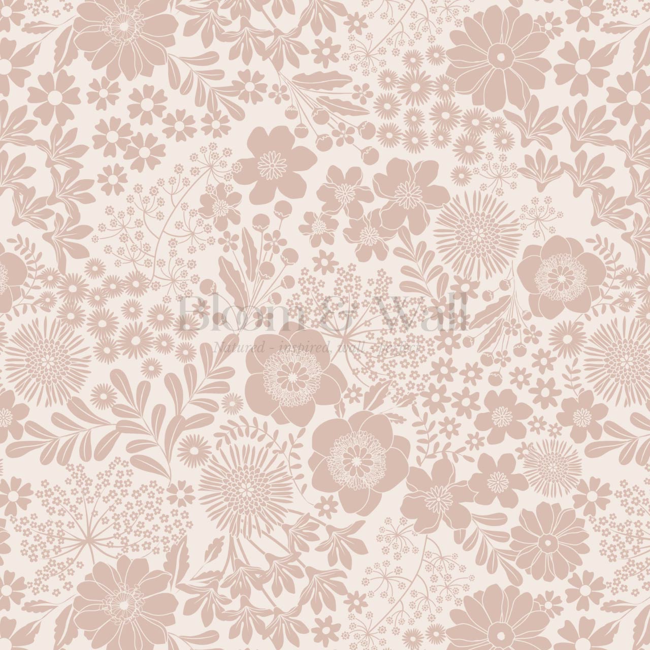 Malia Tossed Blooms Mauve Wallpaper