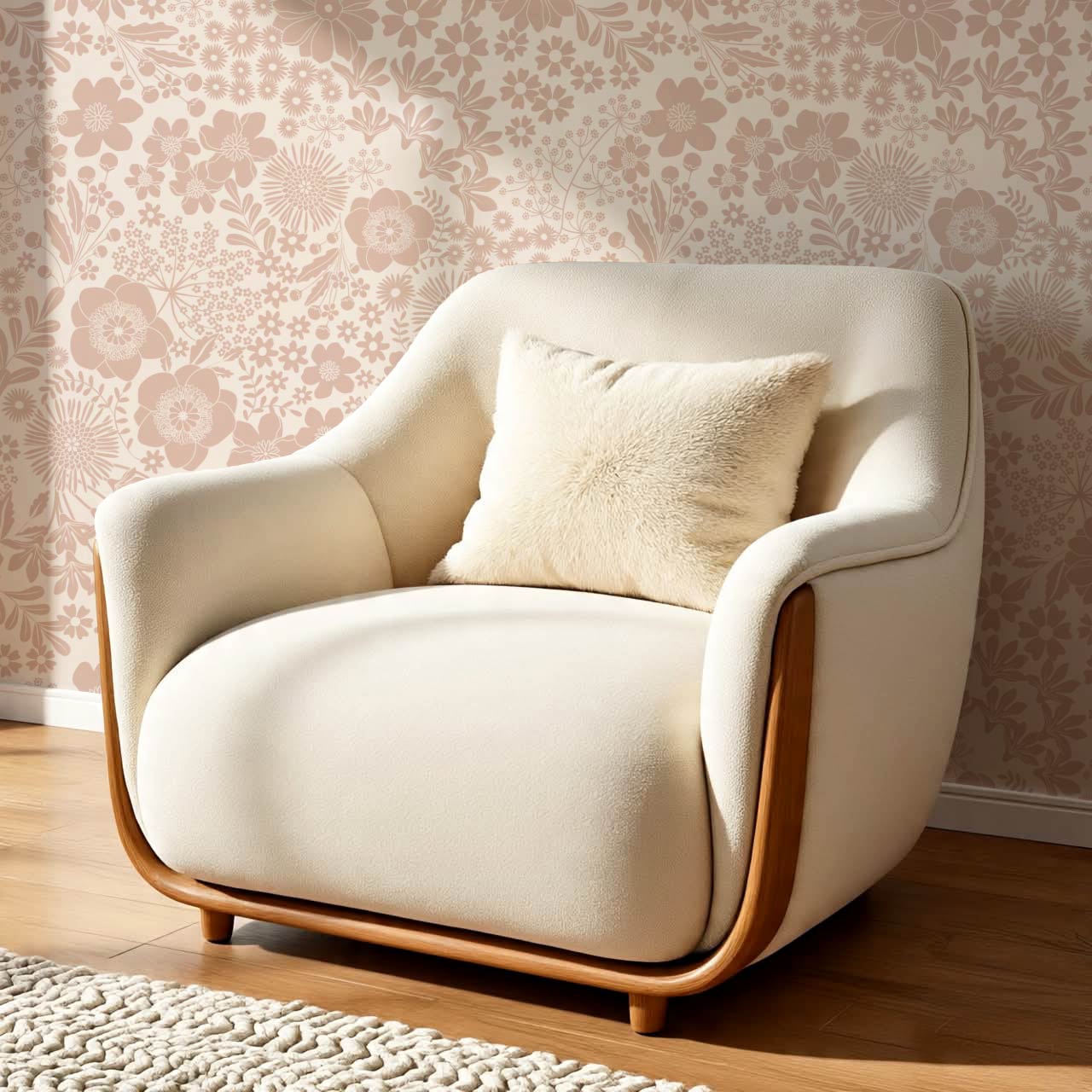 Malia Tossed Blooms Mauve Wallpaper