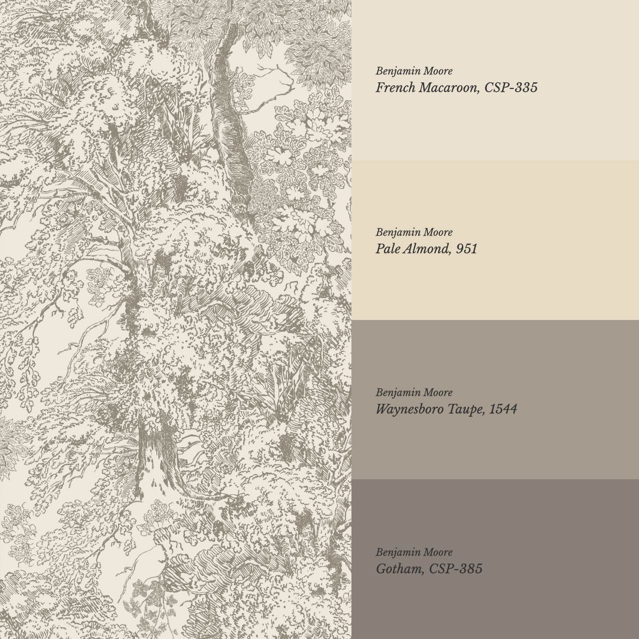 Manuela Heritage Forest Cream Taupe Wallpaper