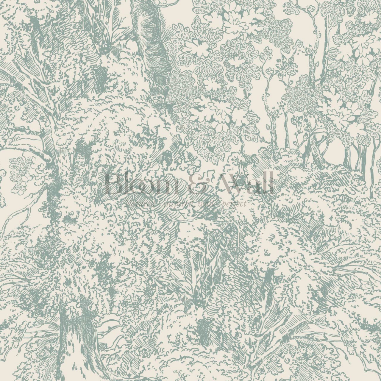 Manuela Heritage Forest Cream Sage Wallpaper