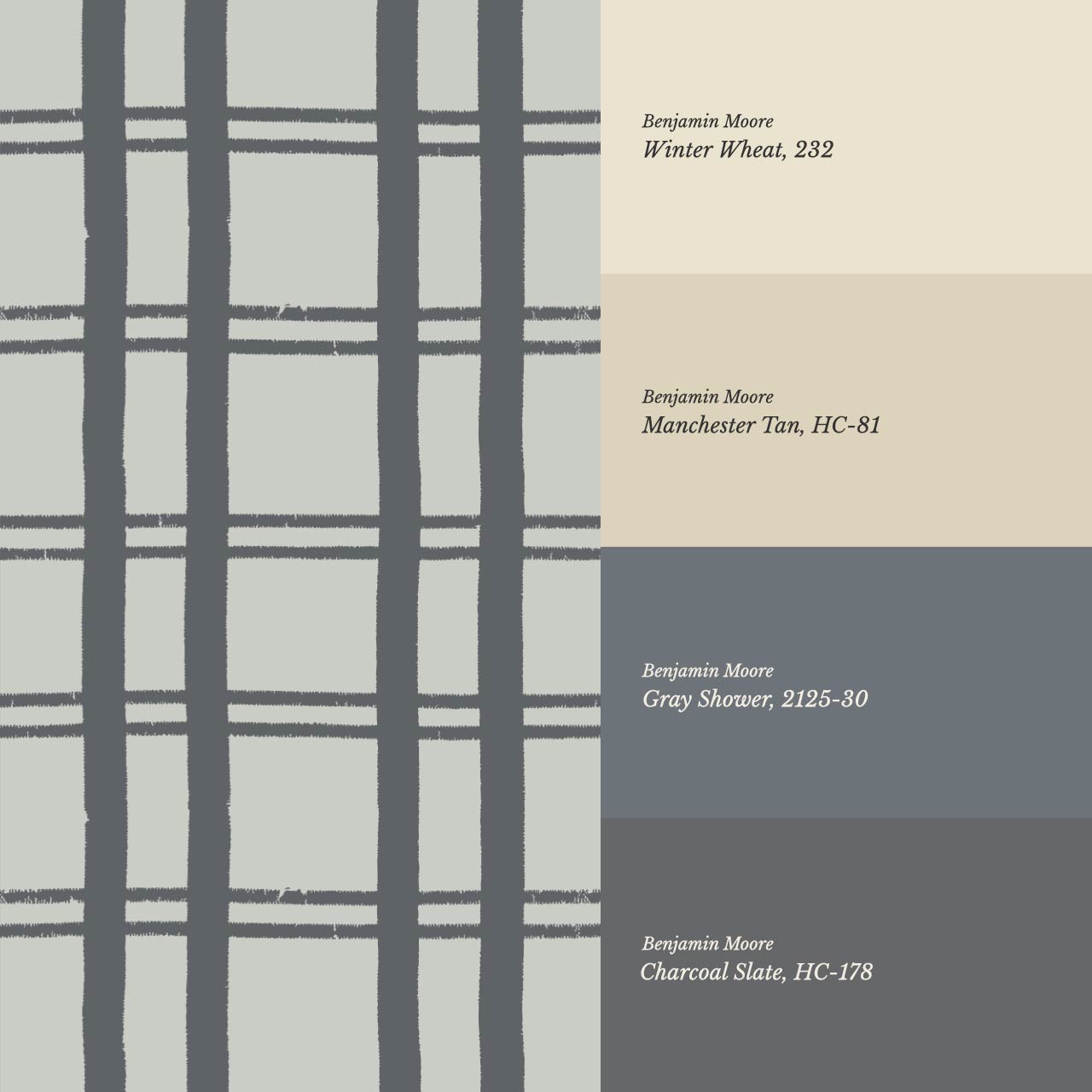 Marceline Plaid Slate Gray Wallpaper