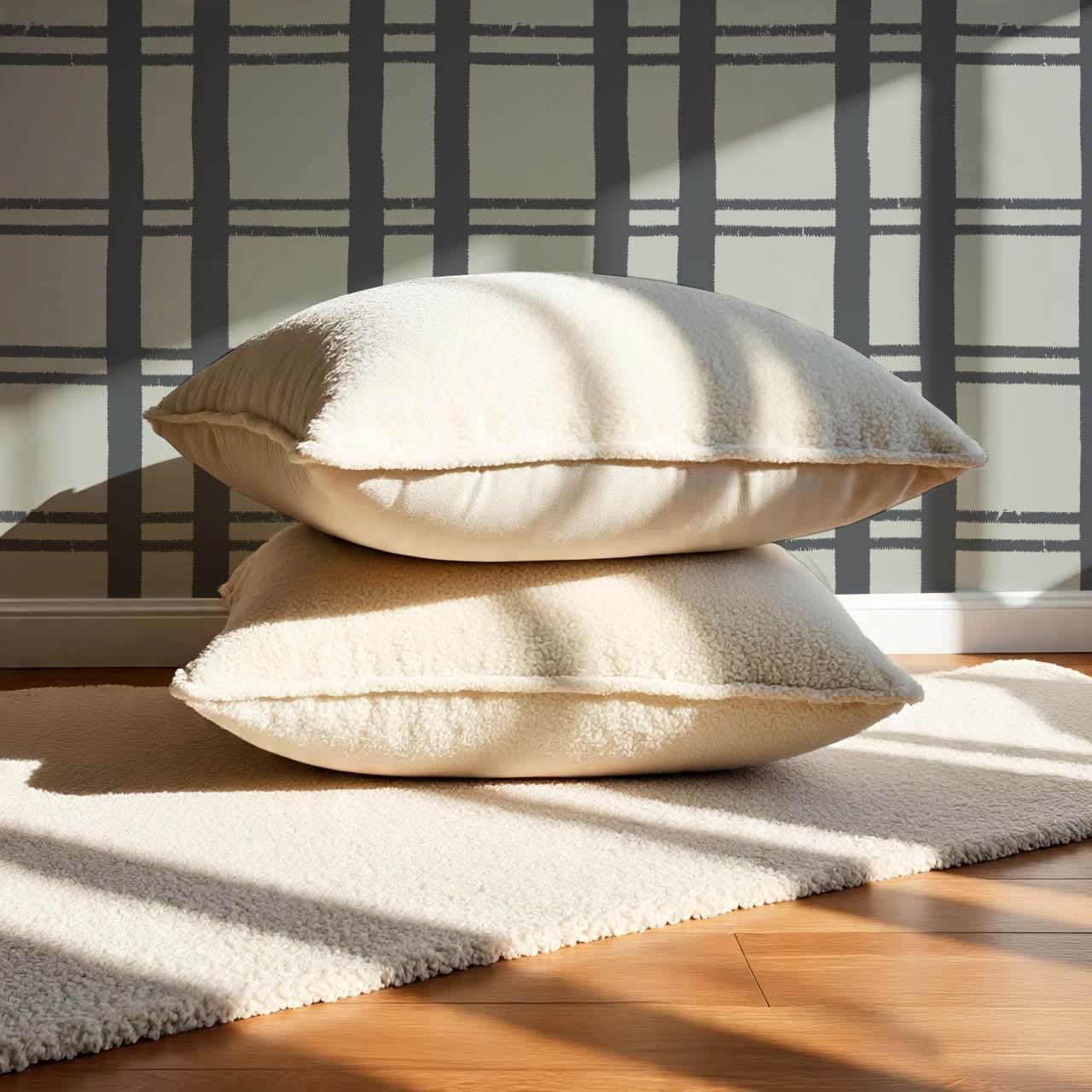 Marceline Plaid Slate Gray Wallpaper