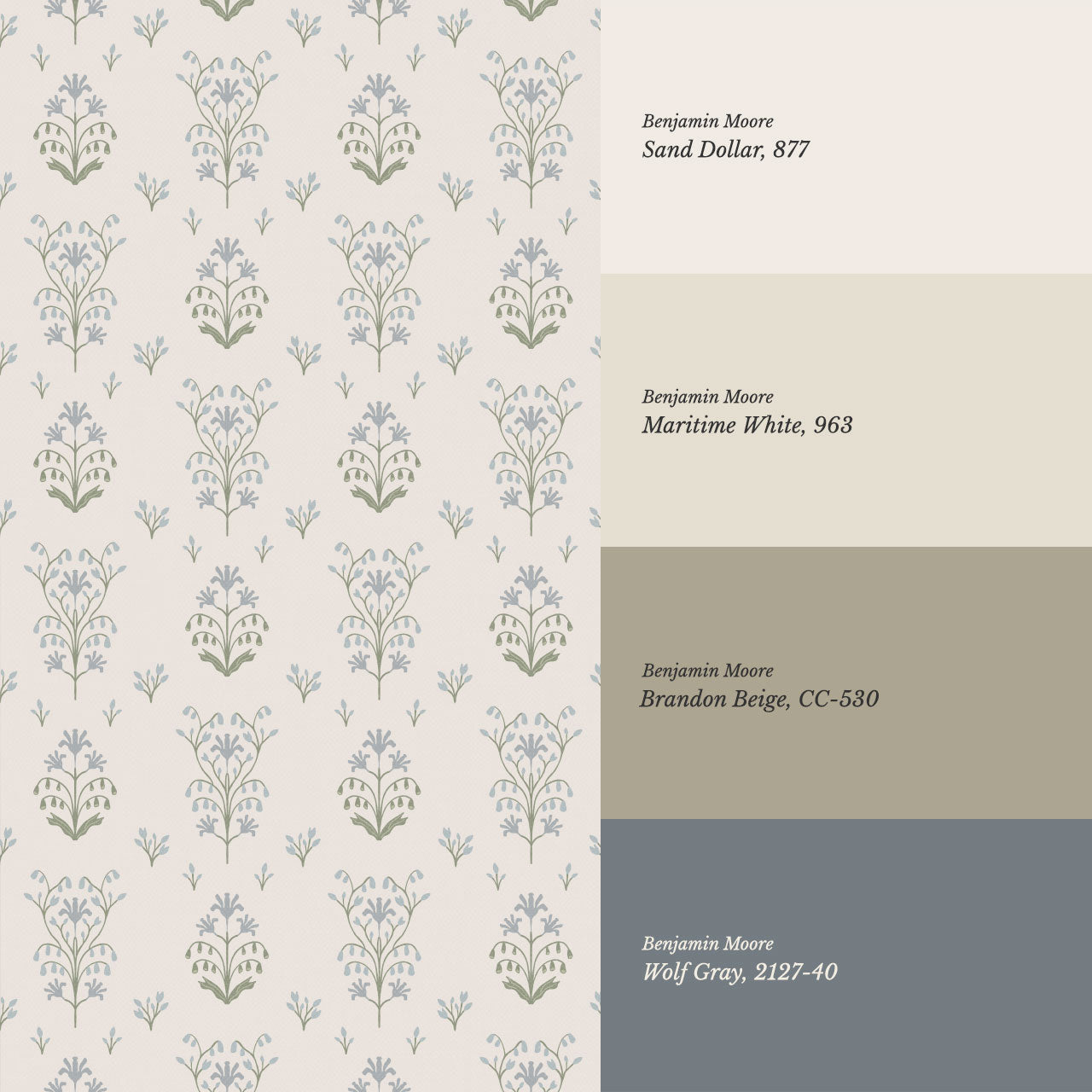 Neva Garden Blue Wallpaper