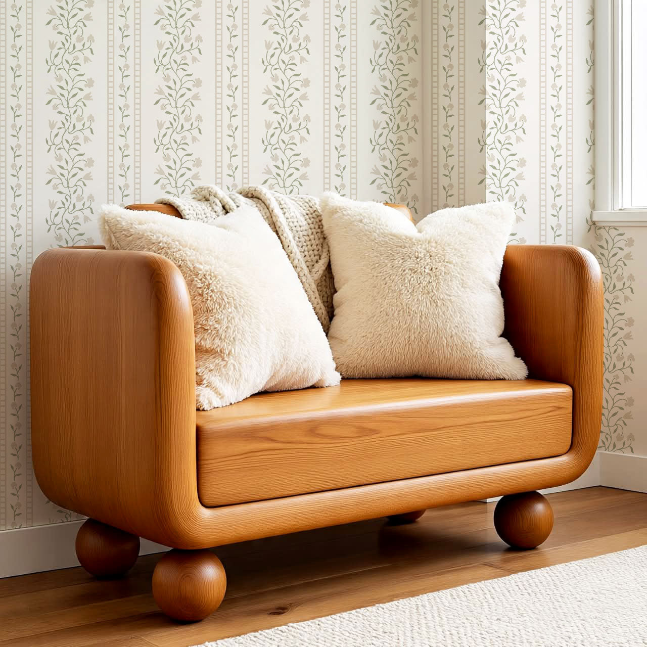 Margaret Botanical Vines Beige Wallpaper