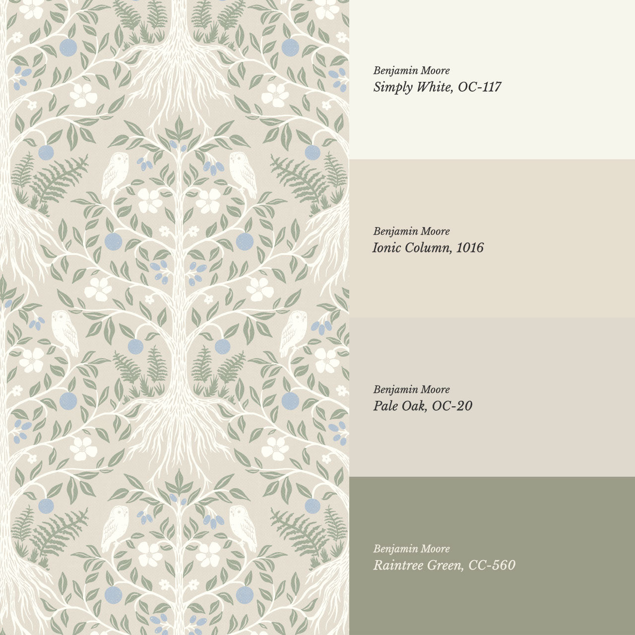 Mariana Verdant Forest Beige Sage Wallpaper