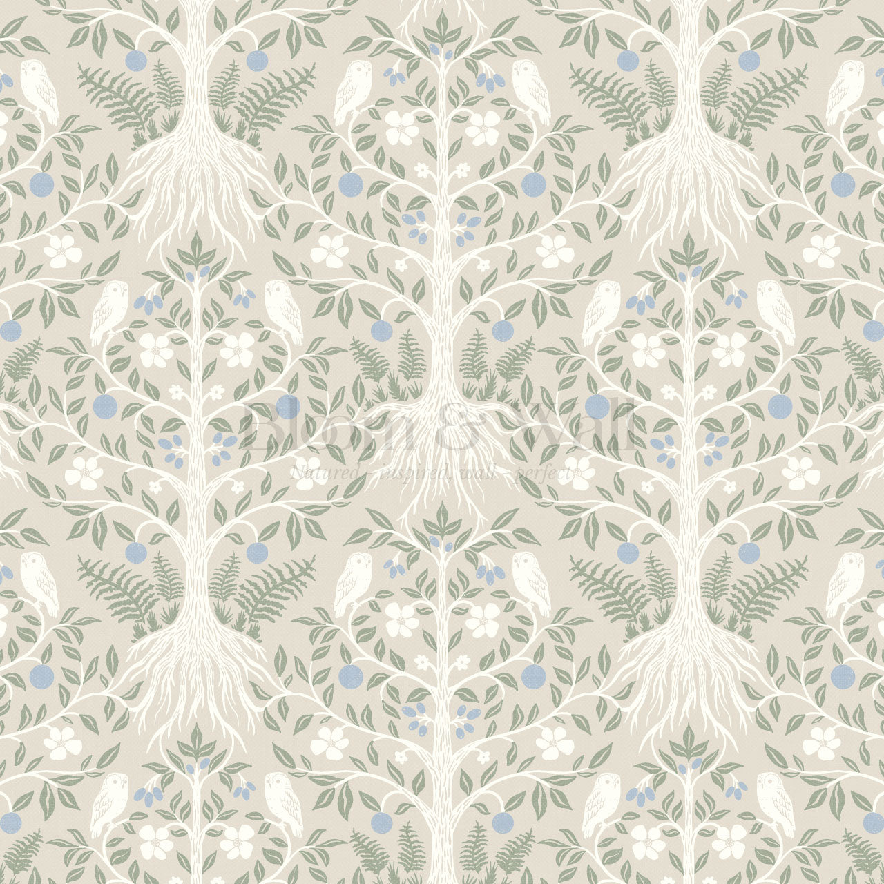 Mariana Verdant Forest Beige Sage Wallpaper