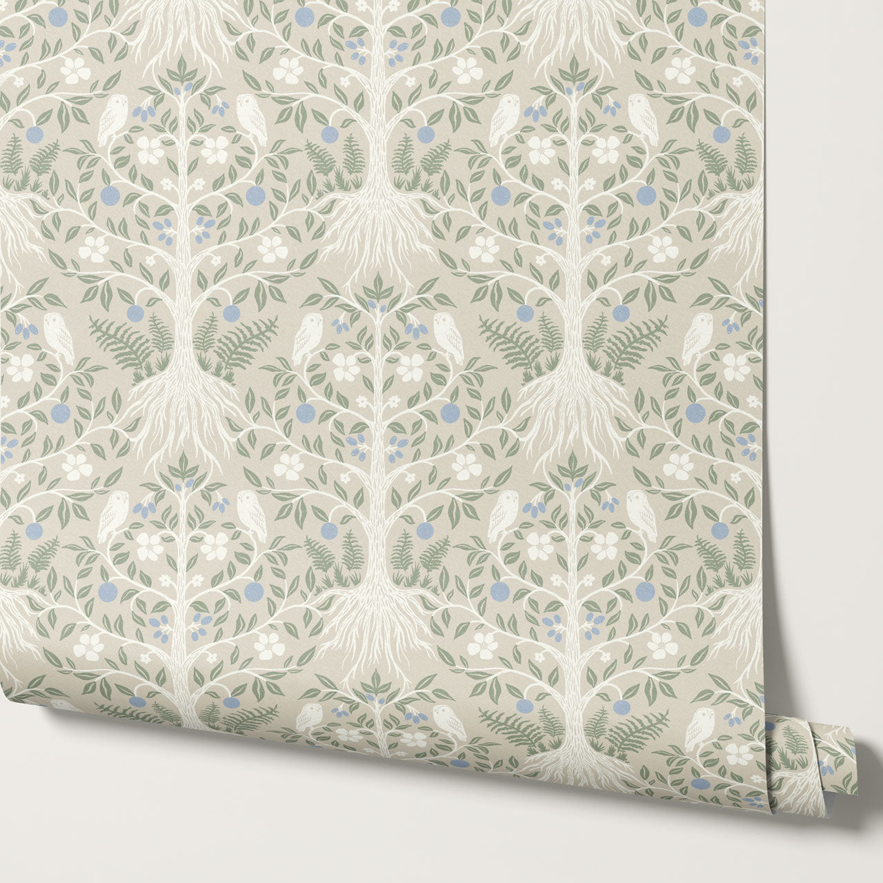 Mariana Verdant Forest Beige Sage Wallpaper