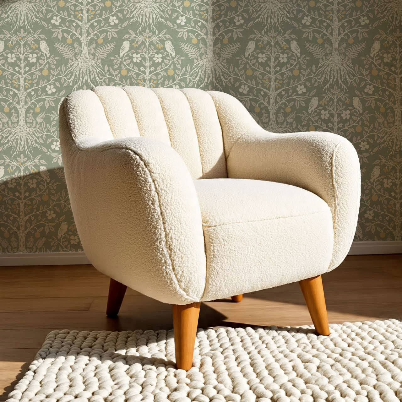 Mariana Verdant Forest Sage Cream Wallpaper