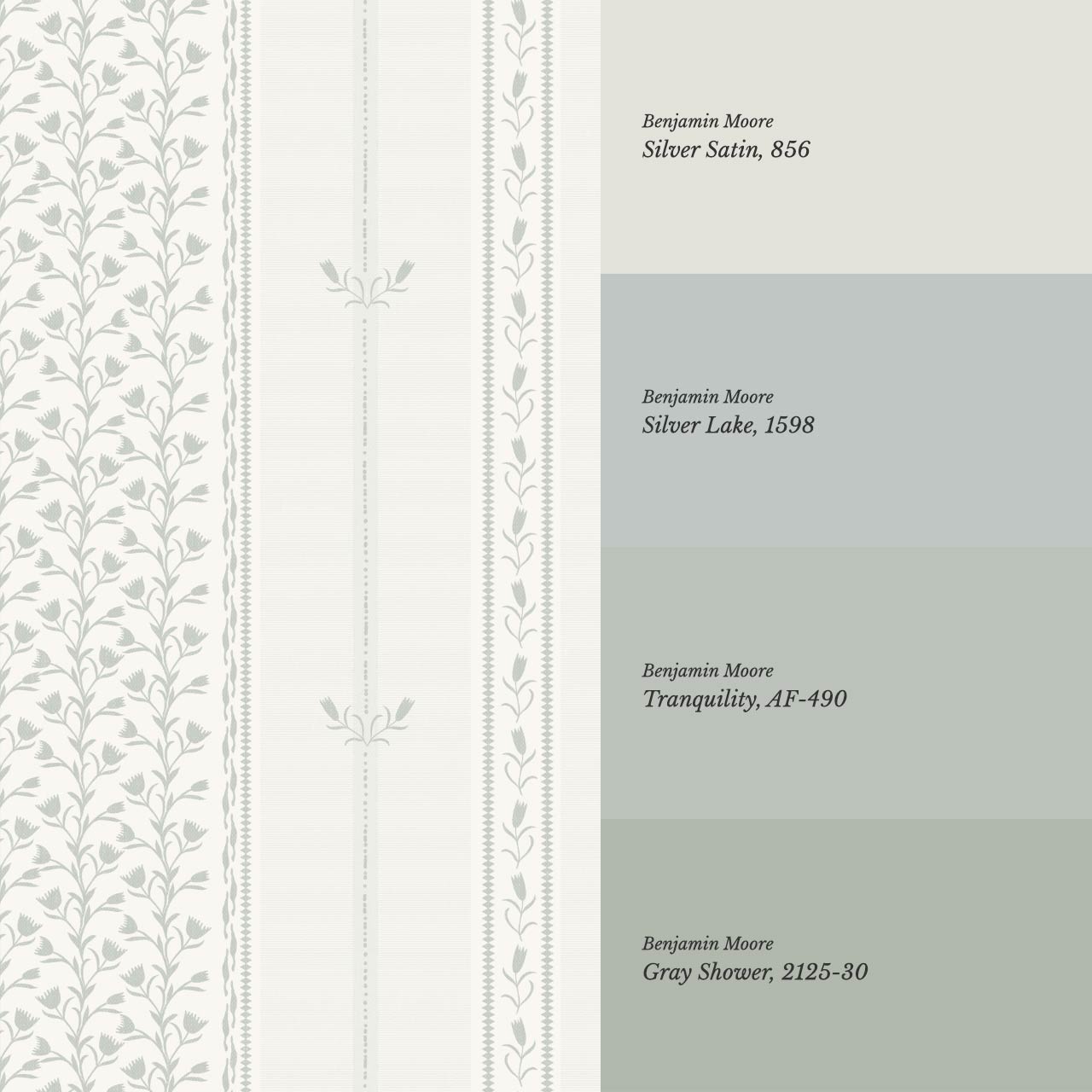 Marietta Tulip Silver Sage Wallpaper