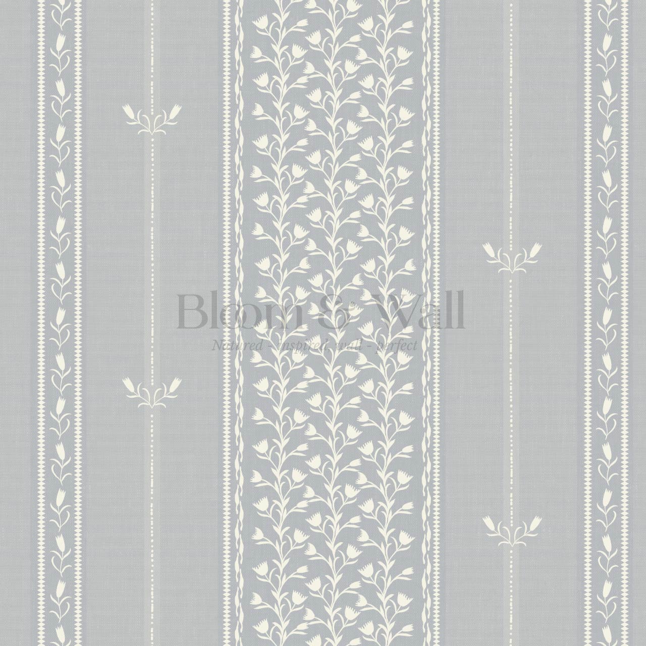Marietta Tulip Dove Gray Wallpaper