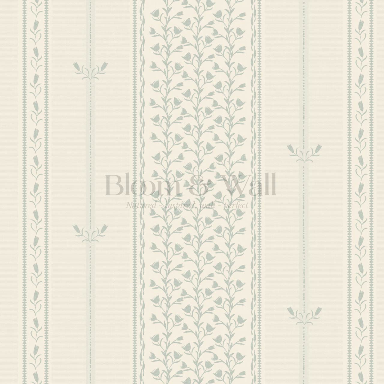 Marietta Tulips Sage Butter Wallpaper