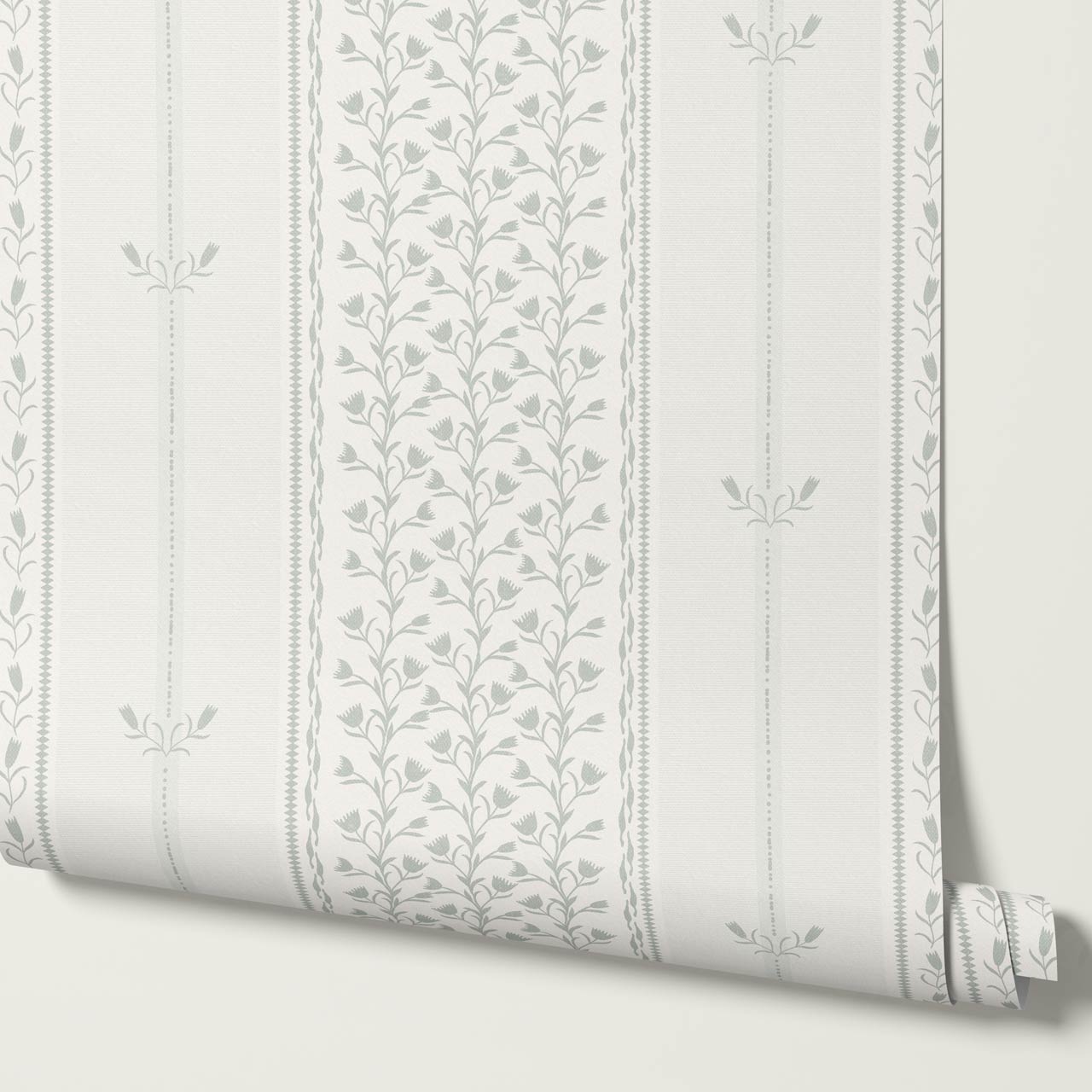Marietta Tulip Silver Sage Wallpaper