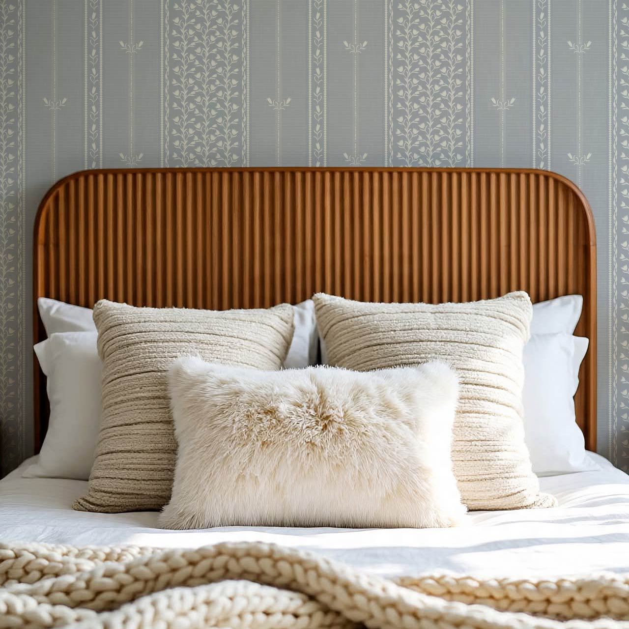 Marietta Tulip Dove Gray Wallpaper