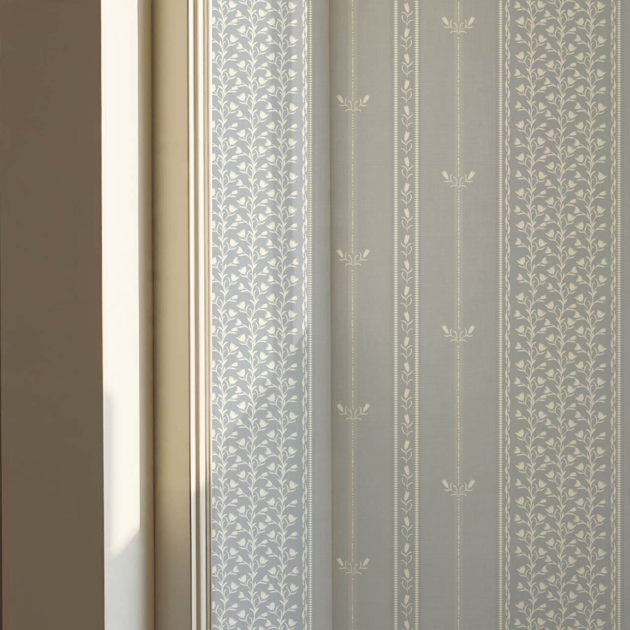 Marietta Tulip Dove Gray Wallpaper