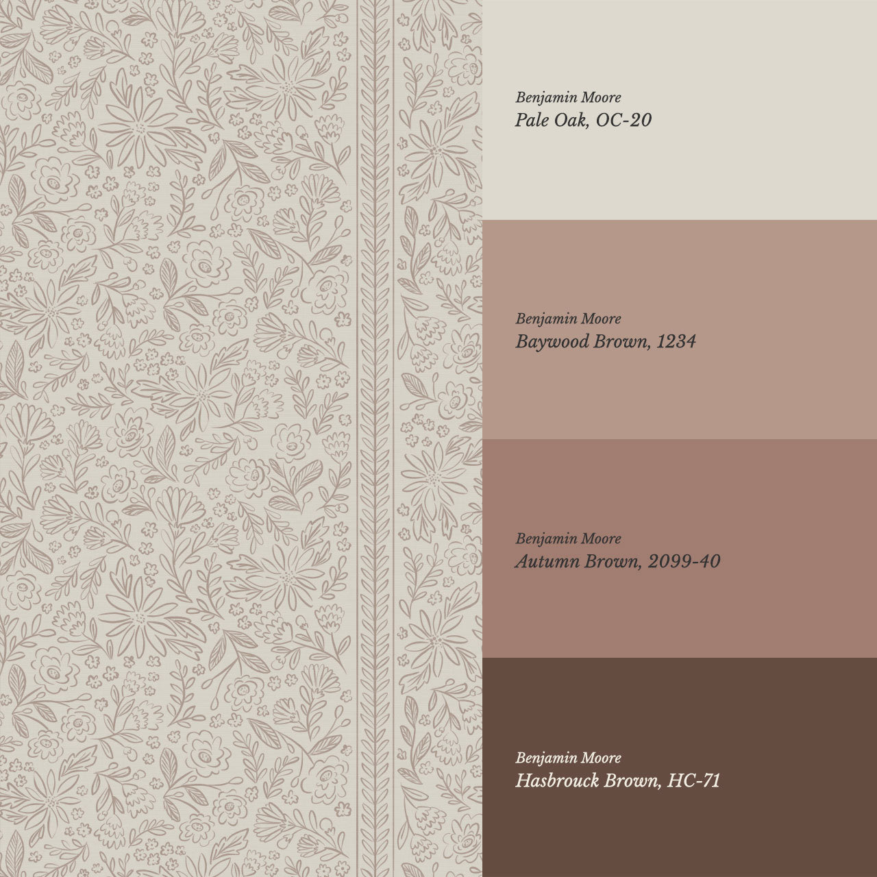 Marion Romantic Vertical Brown Mauve Vines Wallpaper