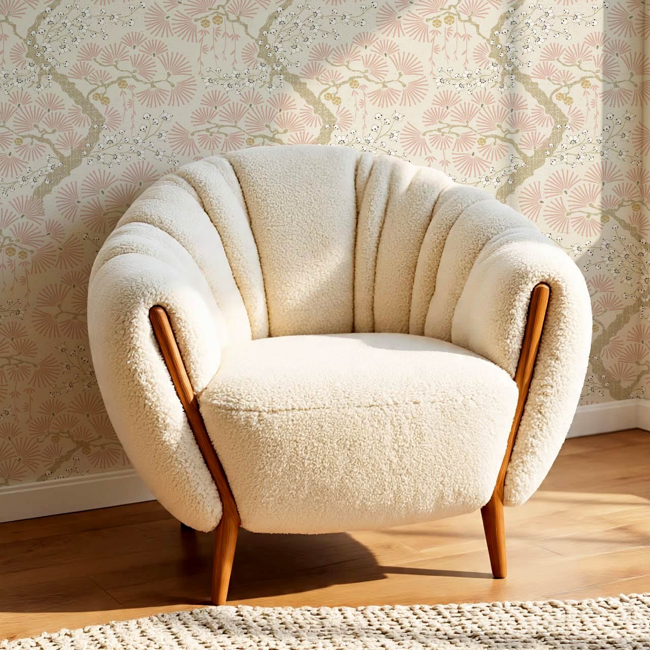 Marlee Large Japanese Pine Trees Pink Wallpaper