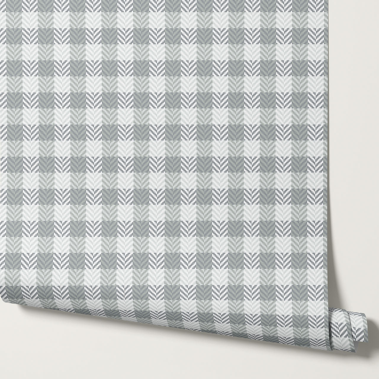 Marta Textured Check Plaid Slate Wallpaper