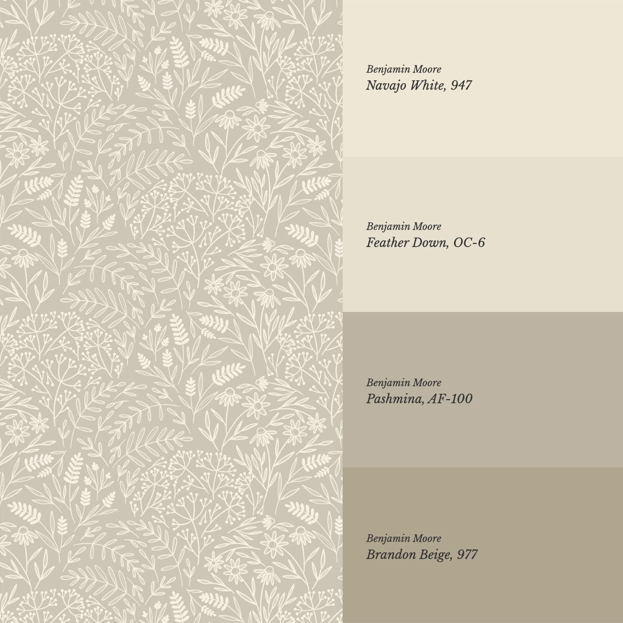 Maya Delicate Florals Olive Wallpaper