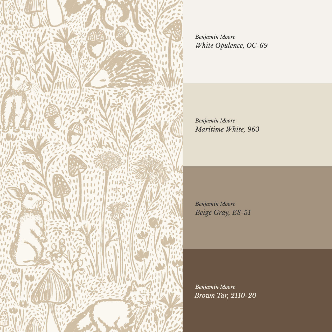 Meadow Woods Of Whimsy Beige Wallpaper