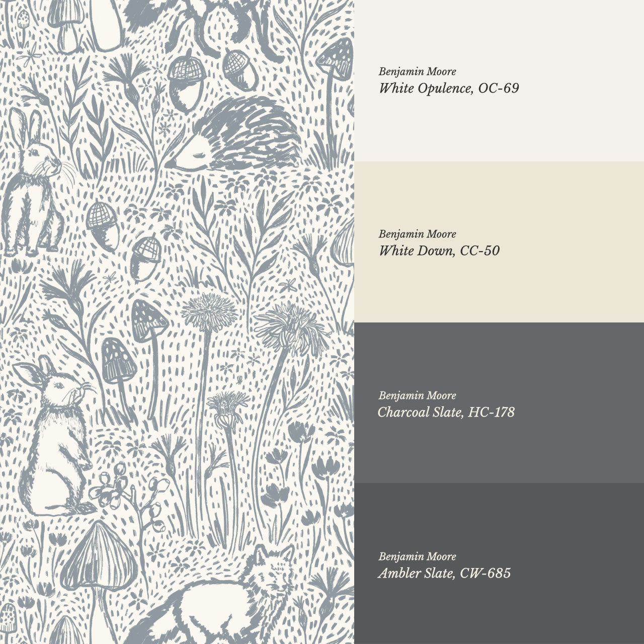 Meadow Woods Of Whimsy Slate Wallpaper