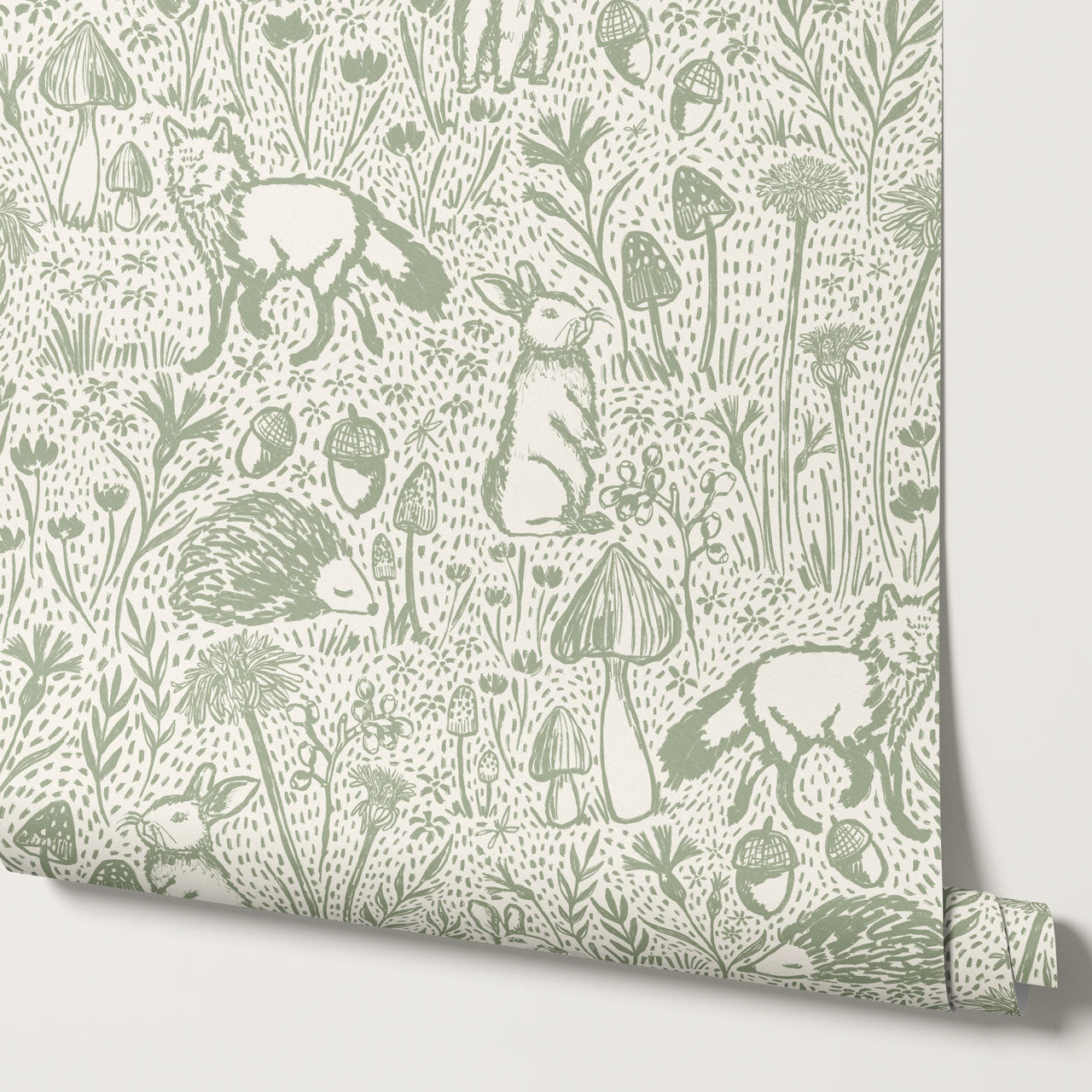 Meadow Woods Of Whimsy Sage Wallpaper