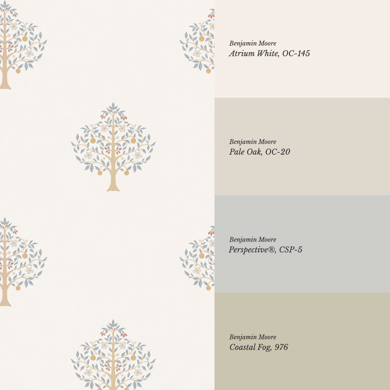 Melany Serene Grove Cream Wallpaper