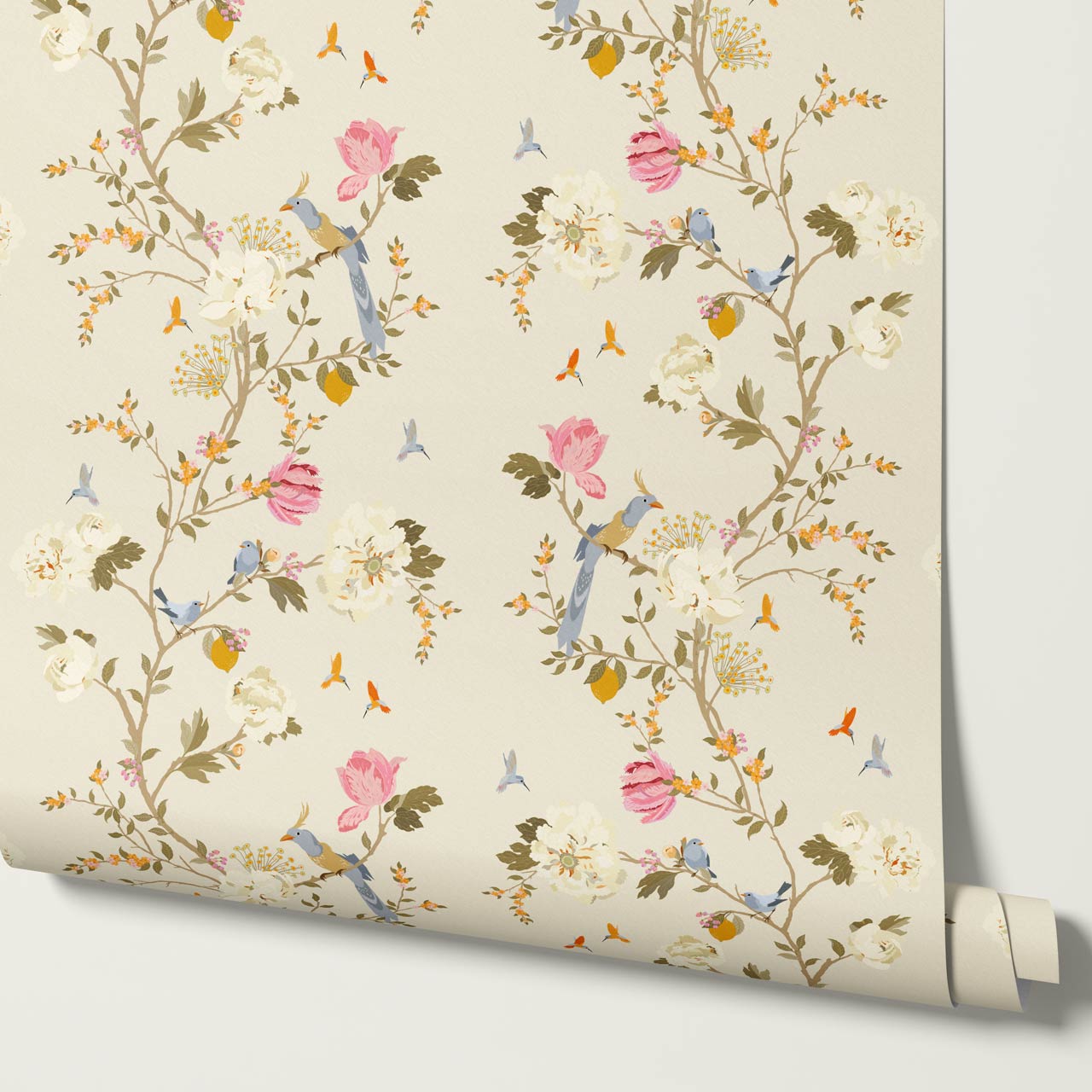 Melisandre Chinoiserie Beige Spring Wallpaper
