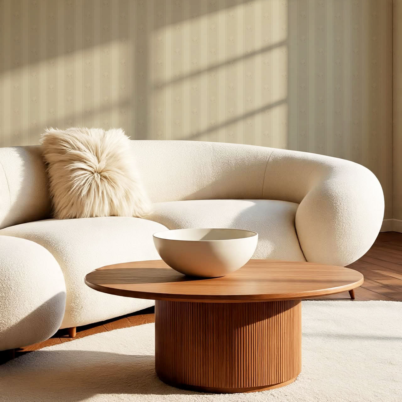 Melody Cottage Path Cream Wallpaper