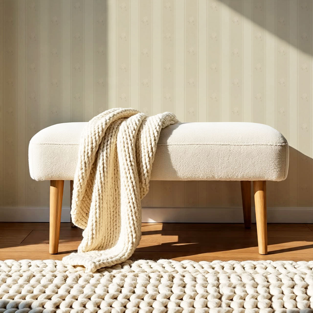 Melody Cottage Path Cream Wallpaper