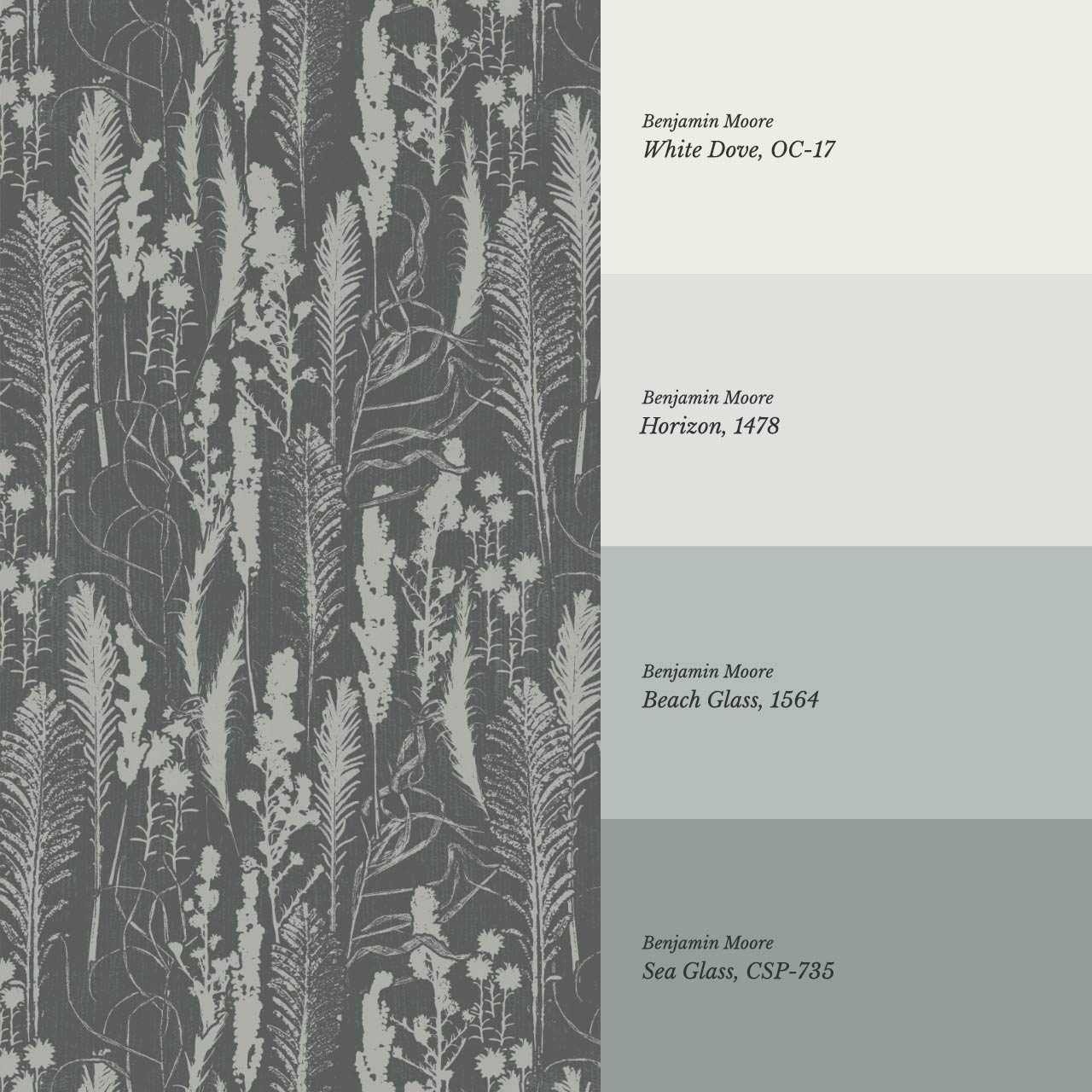 Michelle Fern Meadow Slate Wallpaper