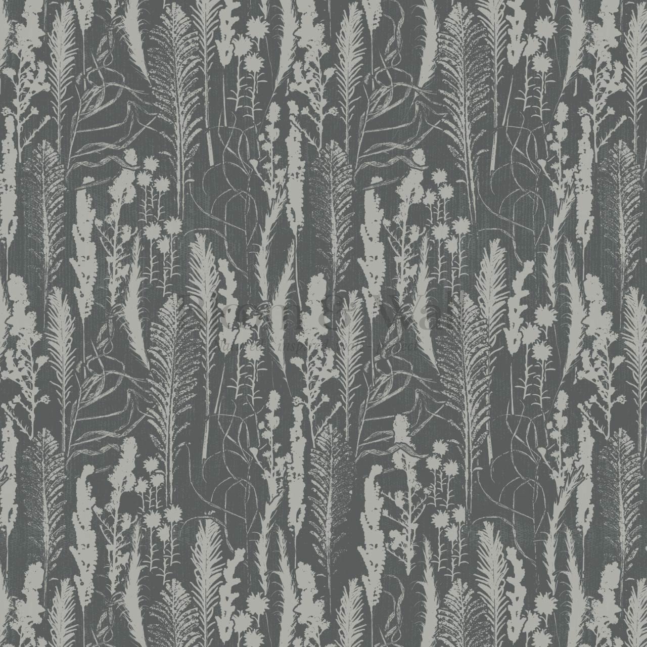 Michelle Fern Meadow Slate Wallpaper