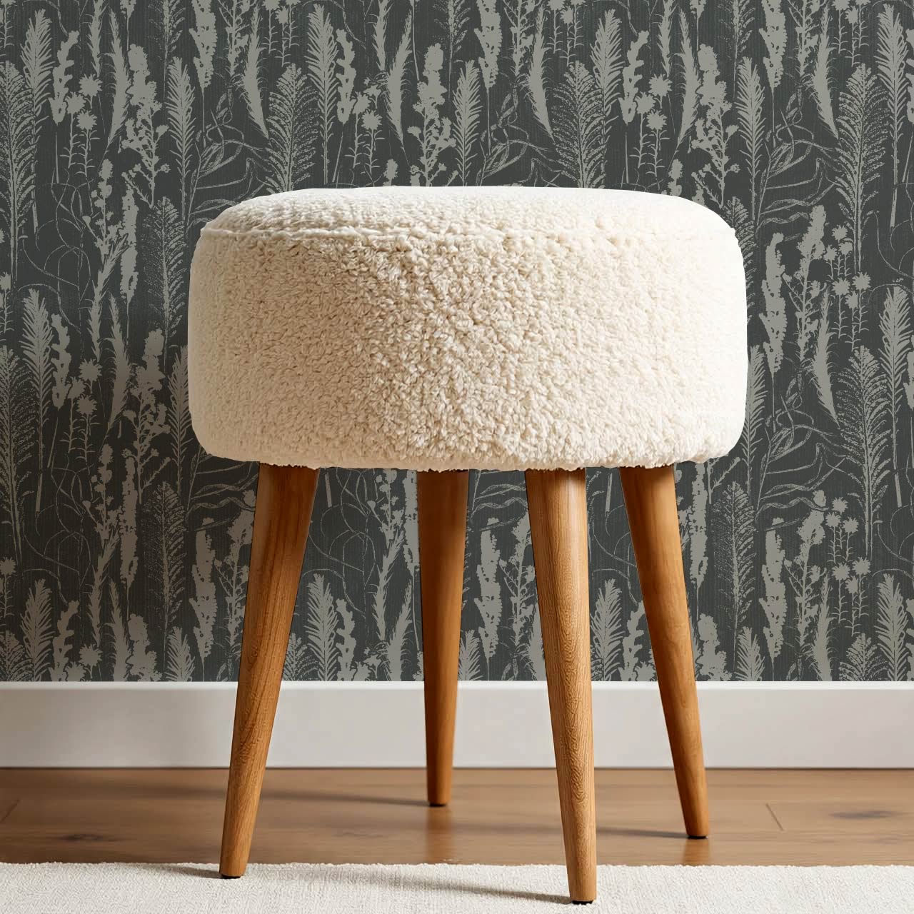 Michelle Fern Meadow Slate Wallpaper