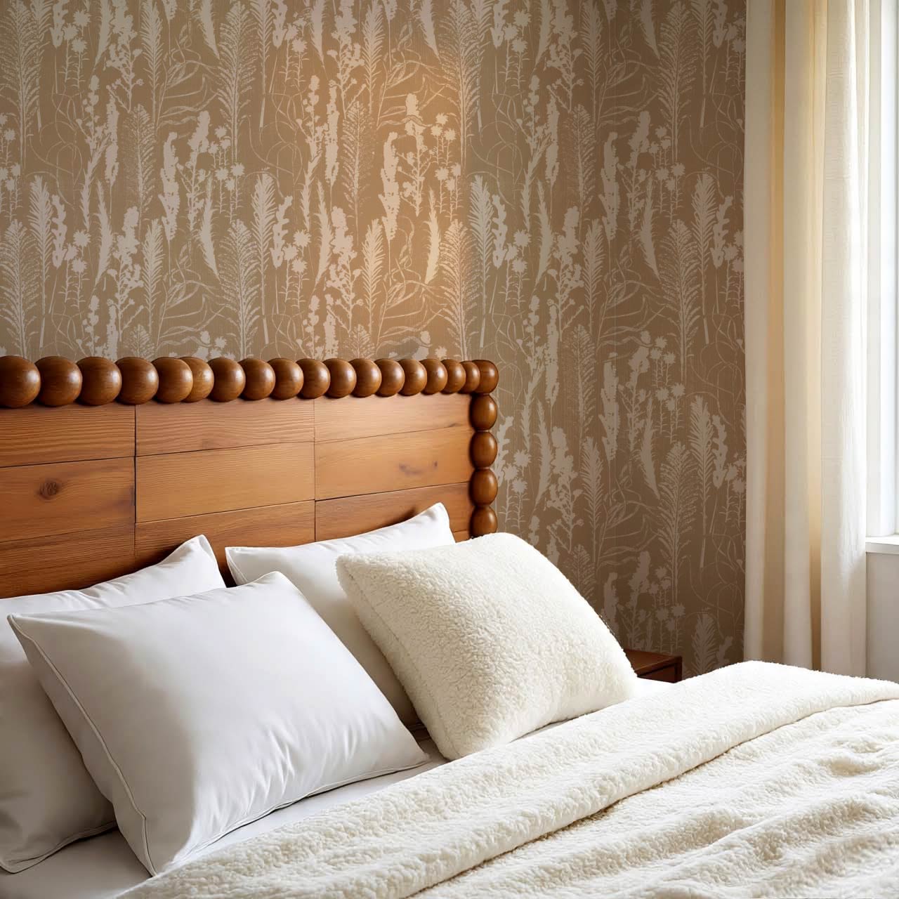 Michelle Fern Meadow Beige Wallpaper