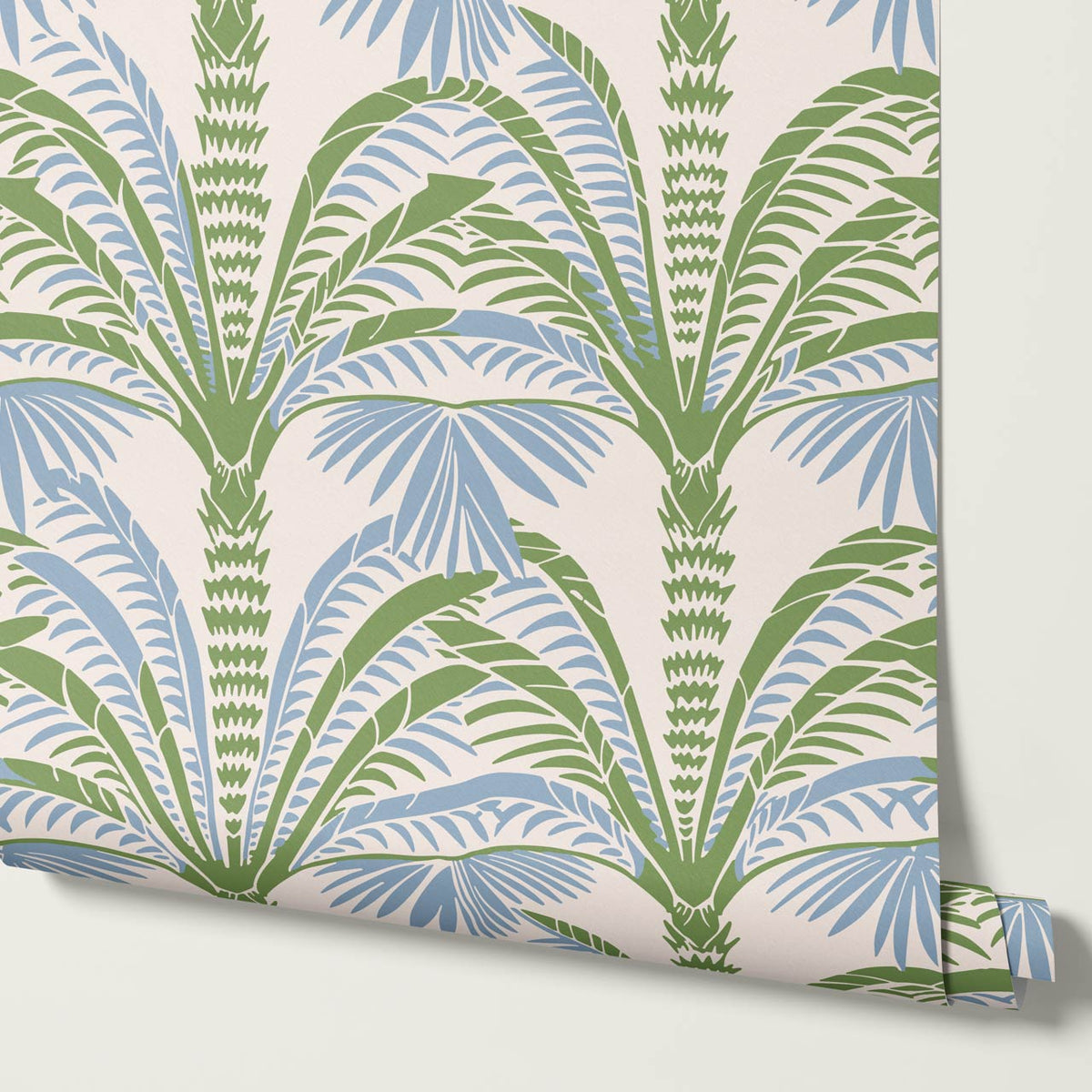 Millie Beach Palm Cream Sage Sky Wallpaper
