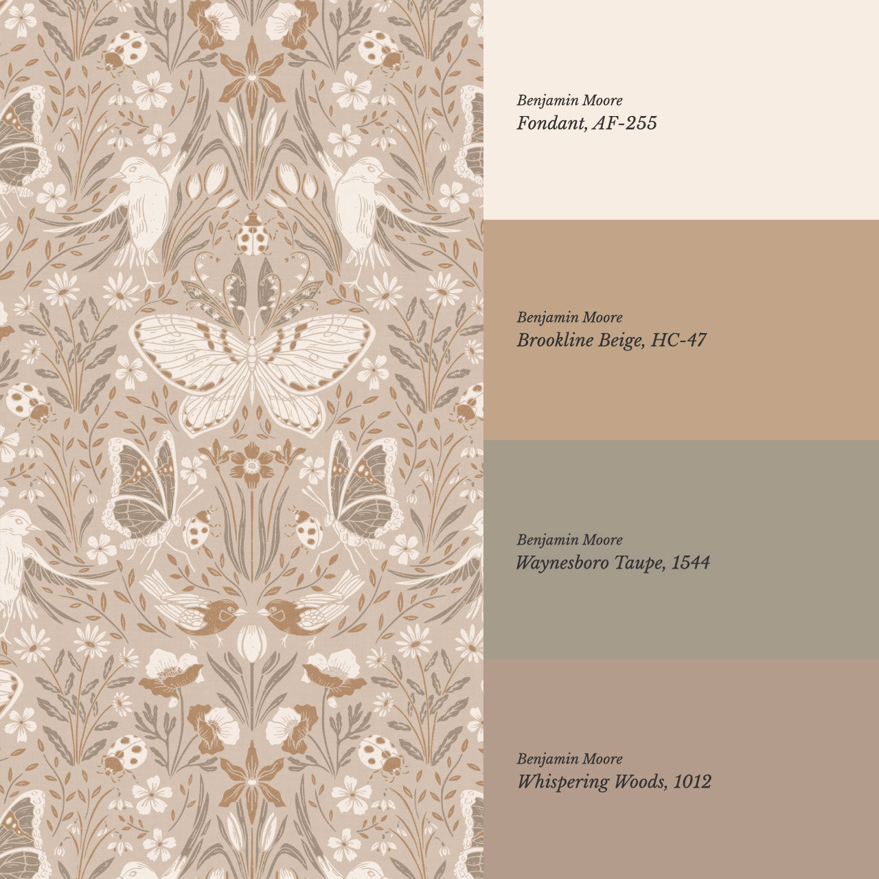 Millie Meadow Song Taupe Wallpaper
