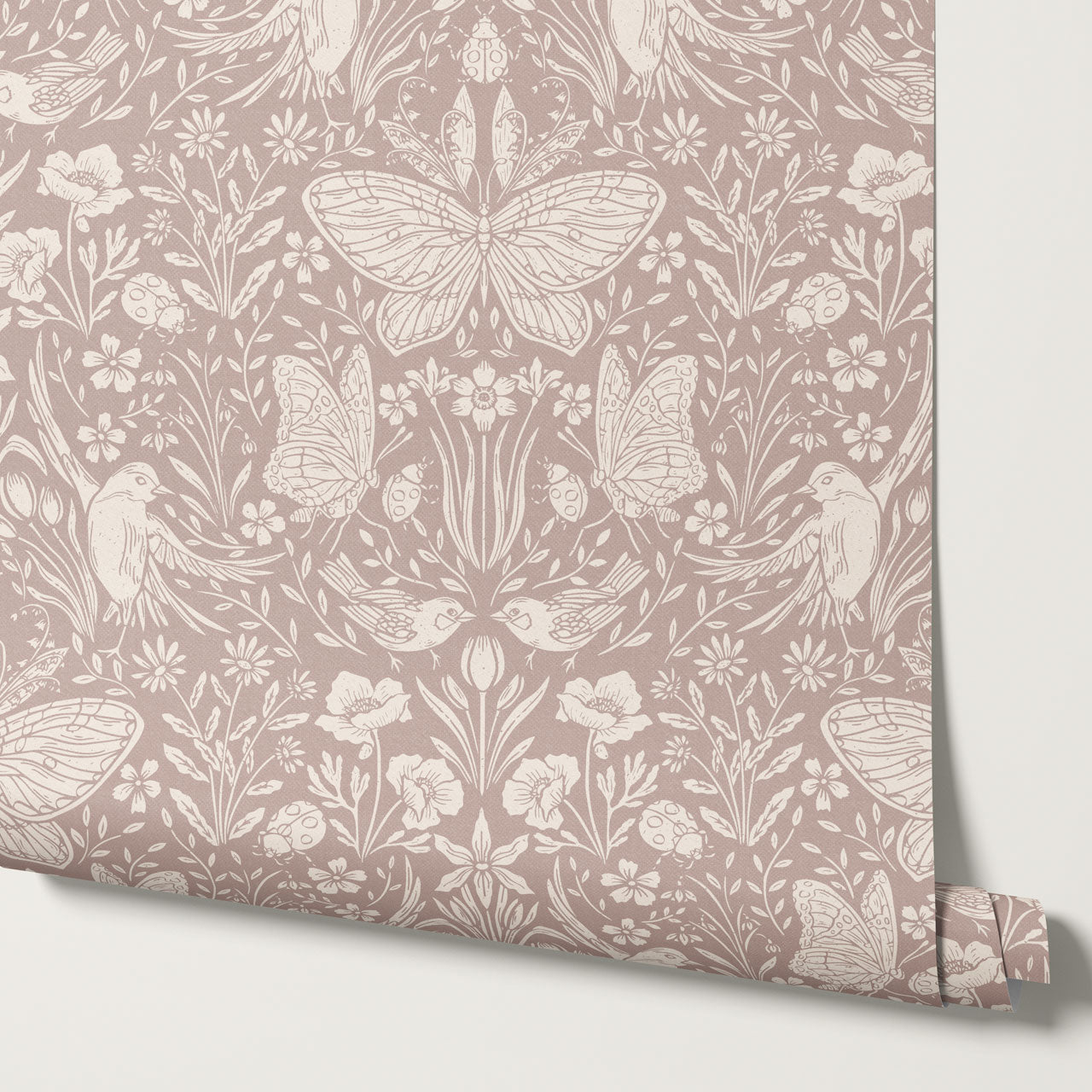 Millie Meadow Song Antique Rose Wallpaper
