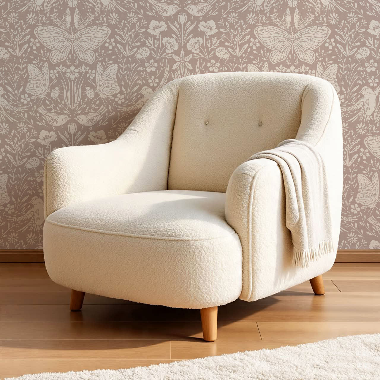 Millie Meadow Song Antique Rose Wallpaper