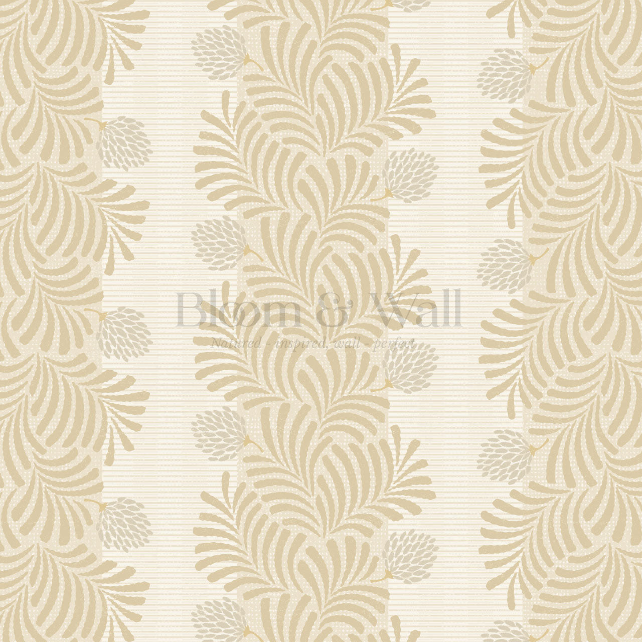 Mirabelle Japandi Botanical Stripes Yellow Wallpaper