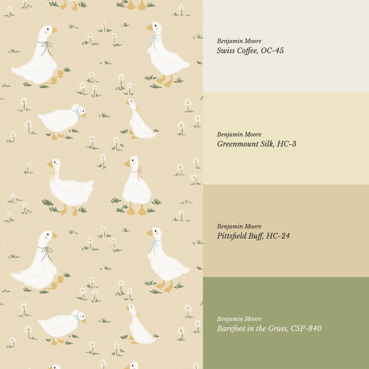 Miriam Daisy Goose Butter Wallpaper