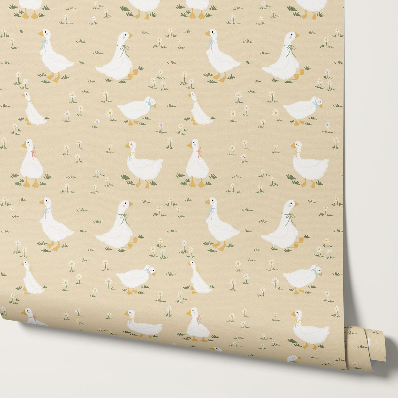 Miriam Daisy Goose Butter Wallpaper