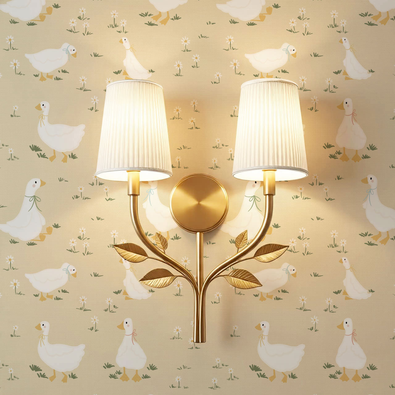 Miriam Daisy Goose Butter Wallpaper