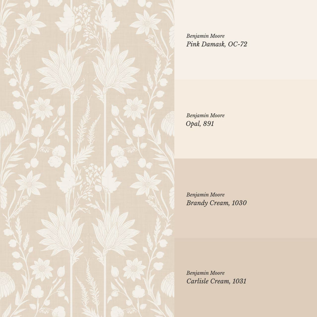 Moretta Wild Garden Tawny Cream Wallpaper