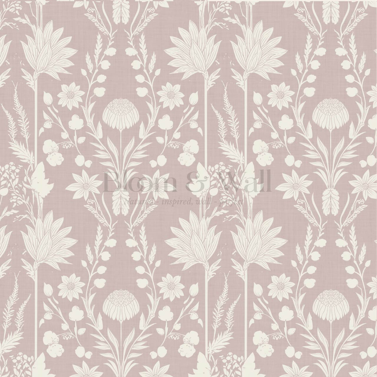 Moretta Wild Garden Soft Berry Bone Wallpaper