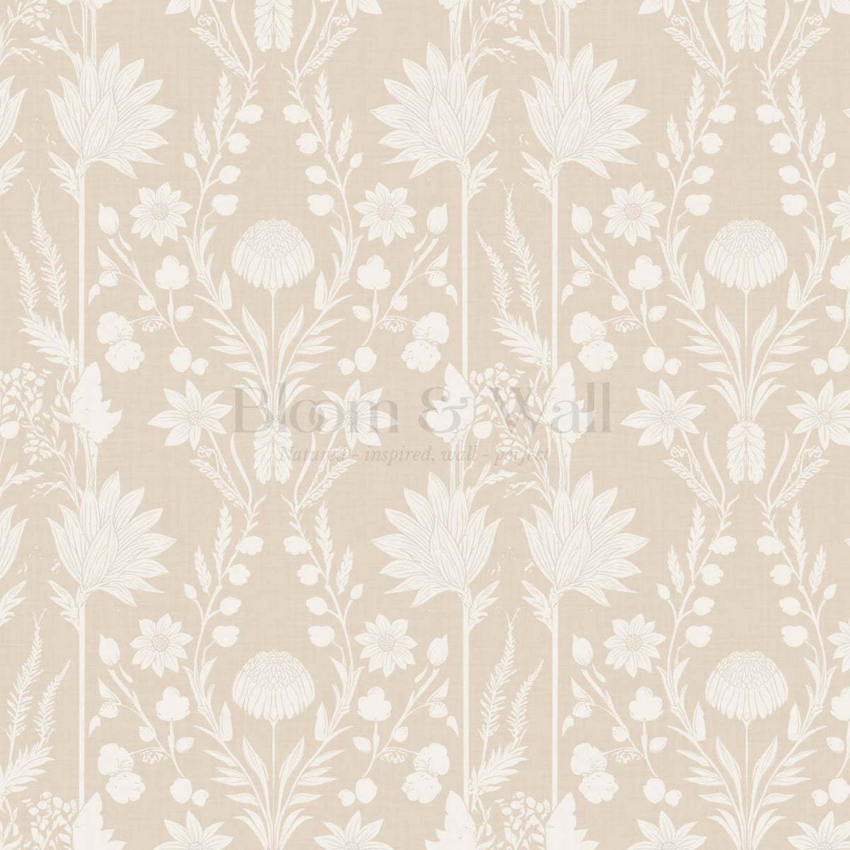 Moretta Wild Garden Tawny Cream Wallpaper