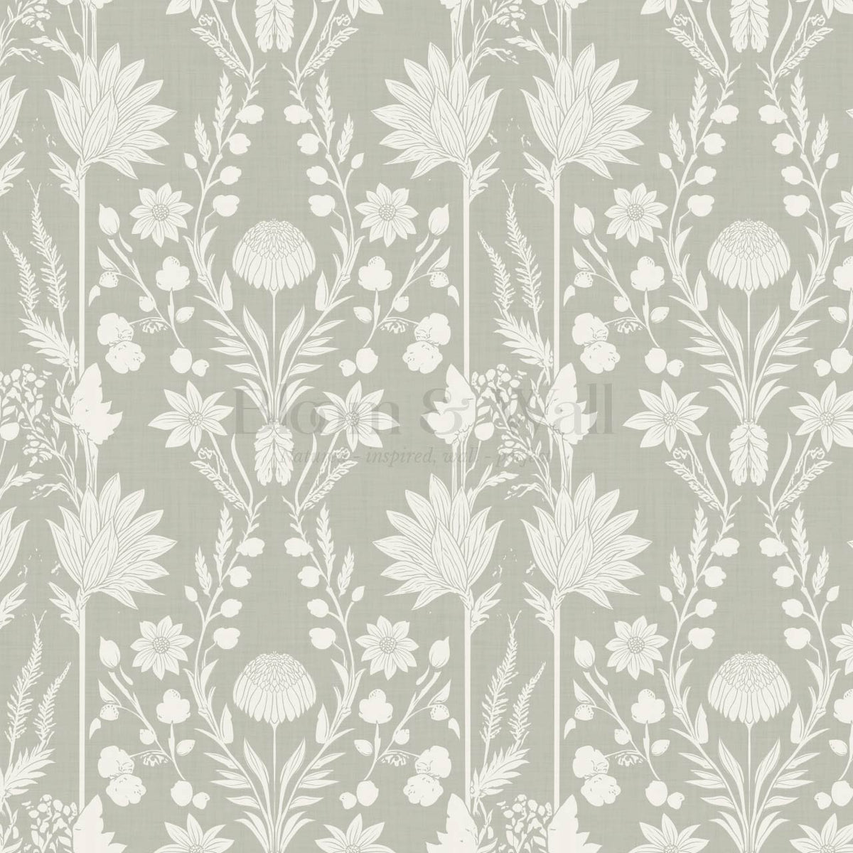 Moretta Wild Garden Soft Sage Ivory Wallpaper
