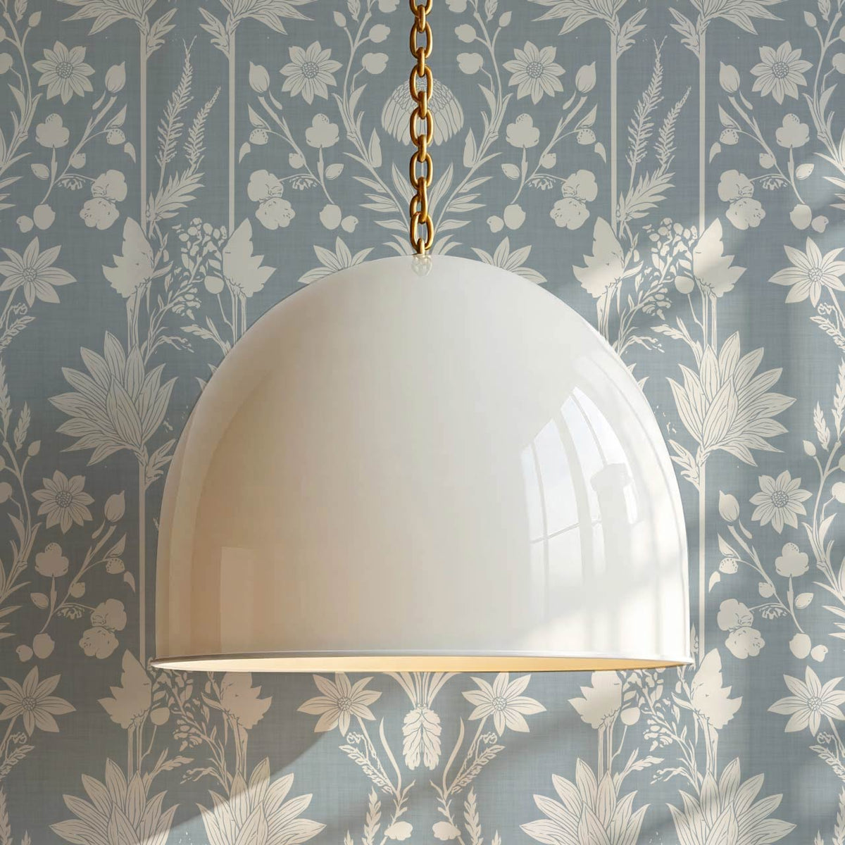Moretta Wild Garden Dusty Blue Wallpaper